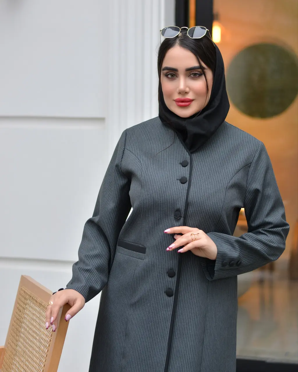 مانتو شلوار اداری مدل دیبا رنگ نوک مدادی