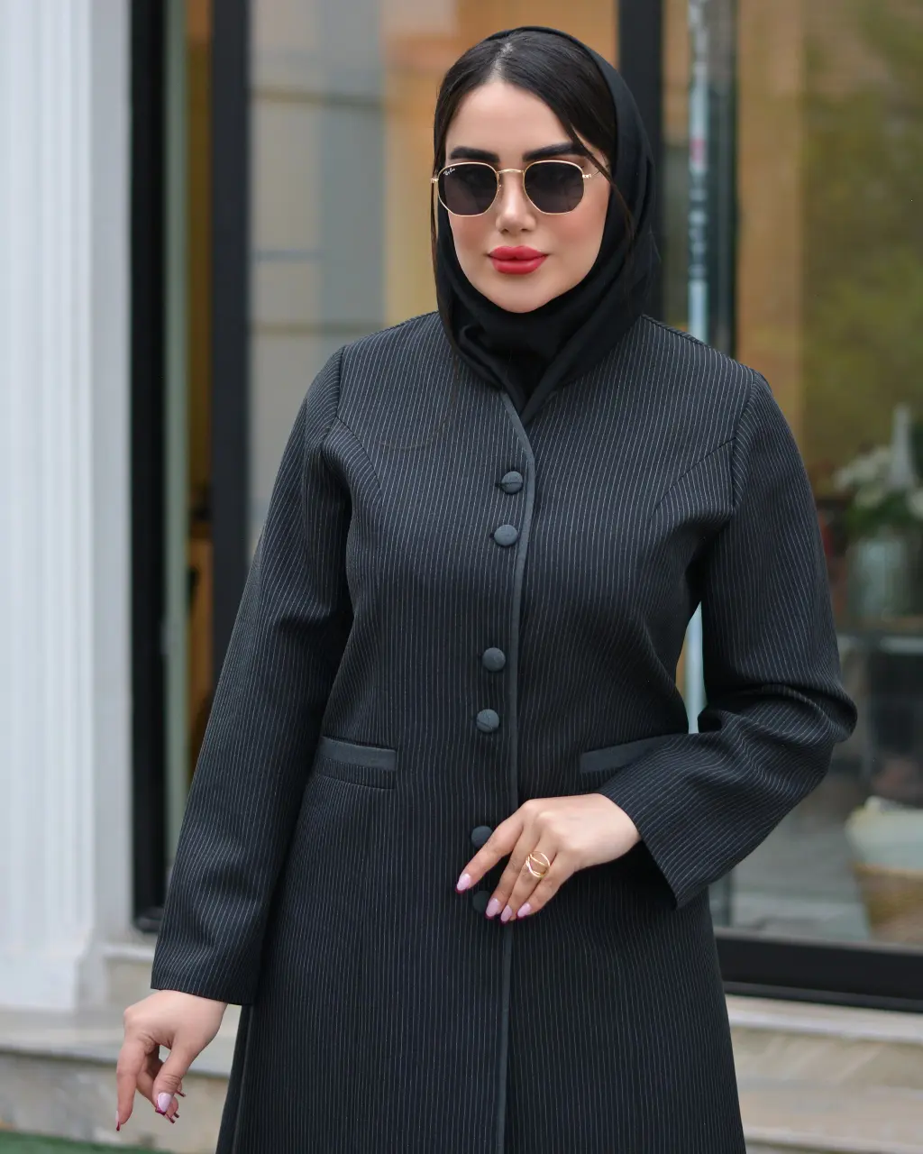 مانتو شلوار اداری مدل دیبا رنگ مشکی