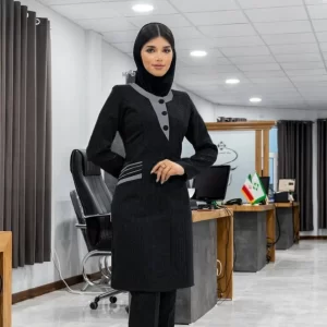 مانتو شلوار اداری مدل حورا رنگ مشکی