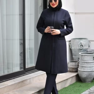 مانتو شلوار اداری مدل لاوین رنگ سرمه ای