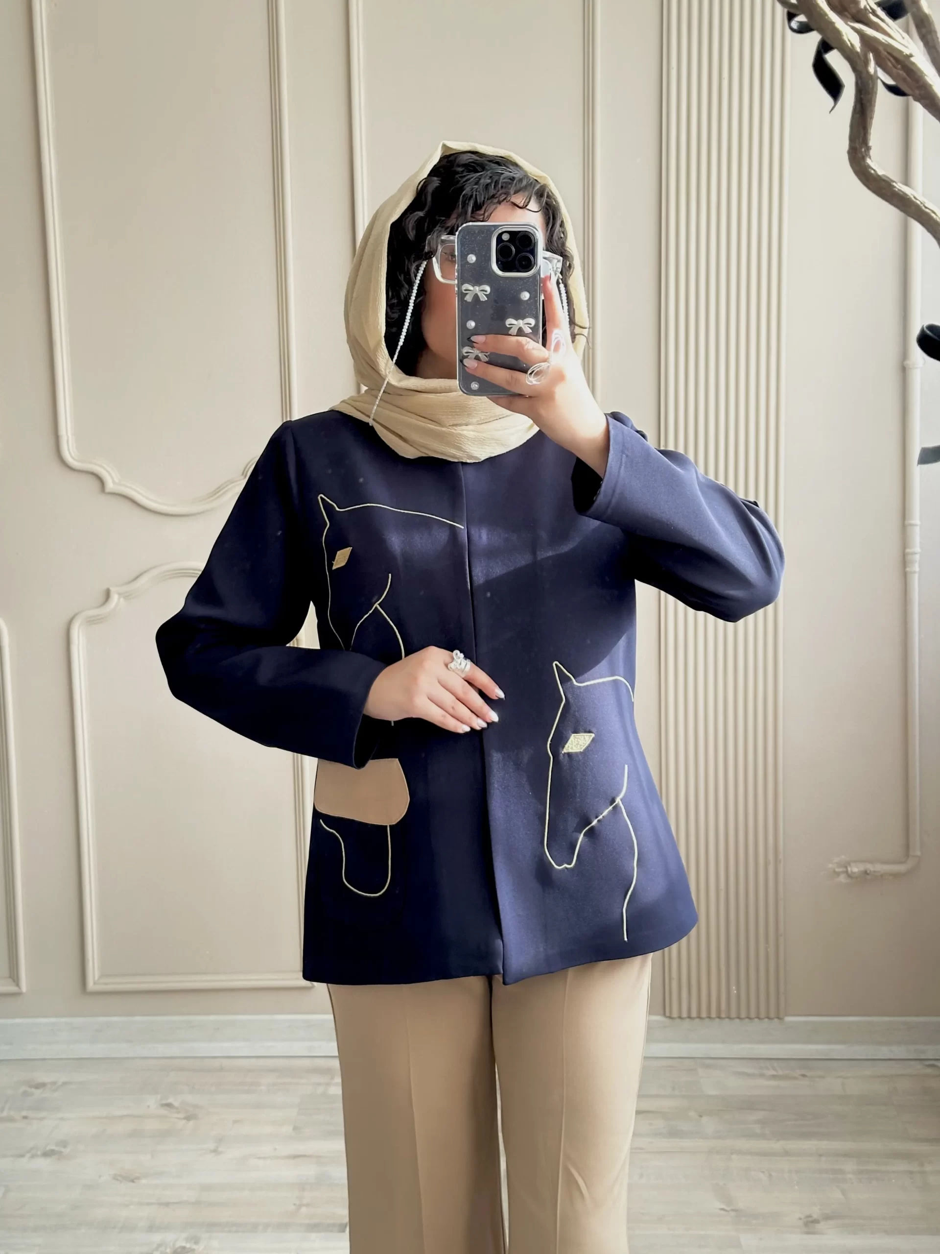 کت شلوار گلدوزی زنانه مدل الینا