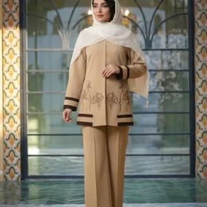 کت شلوار گلدوزی زنانه بزیاق مدل رویا