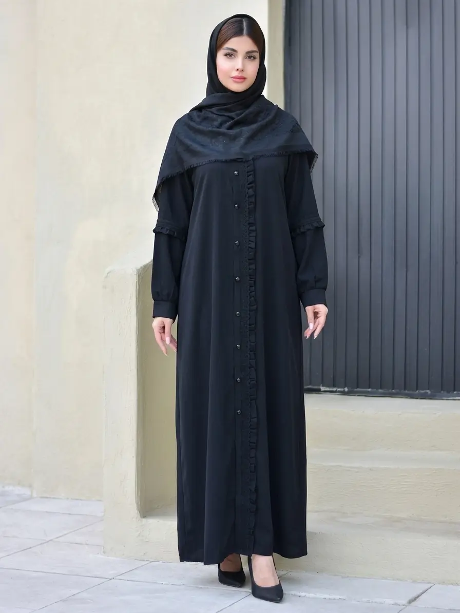 مانتو عبایی اربعینی جیب دار زنانه مدل آفاق